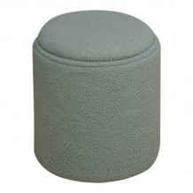 Σκαμπό-μπαούλο Batur pakoworld μπουκλέ ύφασμα σε χακί απόχρωση Φ34x38εκ c500084