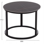 ΤΡΑΠΕΖΙ ΣΑΛΟΝΙΟΥ 2ΤΜΧ TALOS HM18140 02 ΚΕΡΑΜΙΚΟ TOP ΜΕ ΟΨΗ ΜΑΥΡΟΥ ΜΑΡΜΑΡΟΥ Φ70x45 5Υ c500108