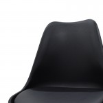 Καρέκλα Gaston pakoworld PP-PU μαύρο-φυσικό πόδι 48x55x83εκ SET 2τμχ c500127