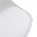 Καρέκλα Gaston pakoworld PP-PU λευκό-φυσικό πόδι 48x55x83εκ SET 4τμχ c500128
