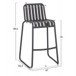 ΣΚΑΜΠΟ ΜΠΑΡ ΑΛΟΥΜΙΝΙΟΥ RACHEL HM6341 01 ΓΚΡΙ 47x56 5x98 5Υεκ c500156