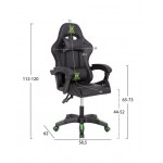 ΠΟΛΥΘΡΟΝΑ GAMING DARE ΜΑΥΡΟ ΠΡΑΣΙΝΟ PVC NYLON 58 5x100x120Υcm c500213