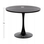 ΤΡΑΠΕΖΙ ΤΡΑΠΕΖΑΡΙΑΣ ROLLO HM9421 12 ΣΤΡΟΓΓΥΛΟ BLACK MARBLE Φ90x74Υεκ c500226