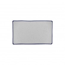 Πιατέλα Μελαμίνης Ορθογώνια Κρεμ με Μπλε τελείωμα 26 7cm Servewell - Σετ 6 c500240