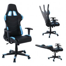 Gaming Πολυθρόνα Διευθυντή Pvc Μαύρο Μπλε 67x69x124 134cm c500255