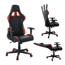 Gaming Πολυθρόνα Διευθυντή Pvc Μαύρο Κόκκινο 67x69x124 134 c500256