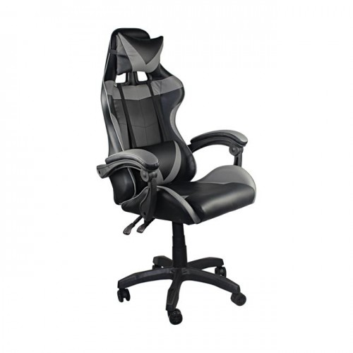 Gaming πολυθρόνα Pu Μαύρο Γκρι 63x70x117 127 c500257