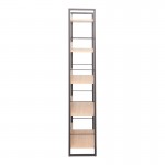 Βιβλιοθήκη Dorfie pakoworld σε φυσική απόχρωση με μαύρο μέταλλο 70x30x159εκ c500263