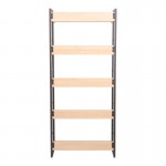 Βιβλιοθήκη Dorfie pakoworld σε φυσική απόχρωση με μαύρο μέταλλο 70x30x159εκ c500263