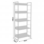 Βιβλιοθήκη Dorfie pakoworld σε φυσική απόχρωση με μαύρο μέταλλο 70x30x159εκ c500263