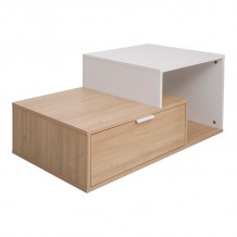 Τραπέζι σαλονιού Vople pakoworld σε φυσική-λευκή απόχρωση 90x50x40εκ c500264