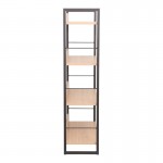 Βιβλιοθήκη Dorfie pakoworld σε φυσική απόχρωση με μαύρο μέταλλο 70x30x124 5εκ c500267