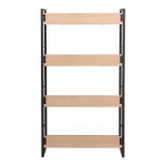 Βιβλιοθήκη Dorfie pakoworld σε φυσική απόχρωση με μαύρο μέταλλο 70x30x124 5εκ c500267