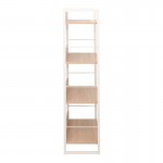 Βιβλιοθήκη Dorfie pakoworld σε φυσική απόχρωση με λευκό μέταλλο 70x30x124 5εκ c500269