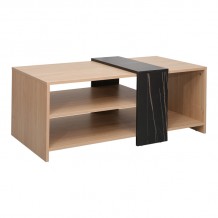 Τραπέζι σαλονιού Cozeto pakoworld σε φυσική απόχρωση με όψη μαρμάρου 100x53x41 5εκ c500271