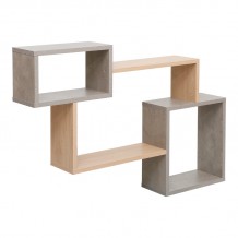 Ράφι τοίχου Beldra pakoworld σε φυσική με γκρι cement απόχρωση 84x15x57 8εκ c500273