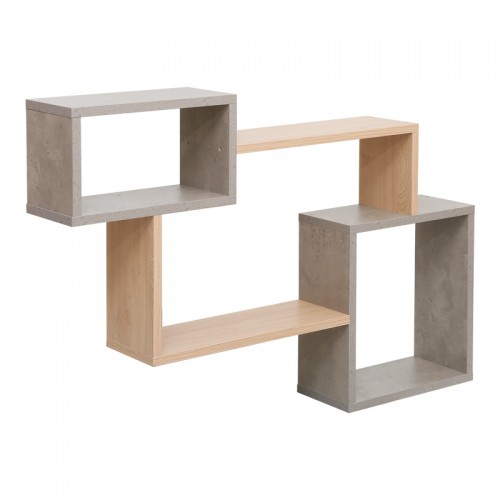 Ράφι τοίχου Beldra pakoworld σε φυσική με γκρι cement απόχρωση 84x15x57 8εκ c500273