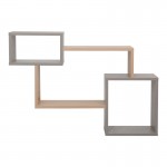 Ράφι τοίχου Beldra pakoworld σε φυσική με γκρι cement απόχρωση 84x15x57 8εκ c500273