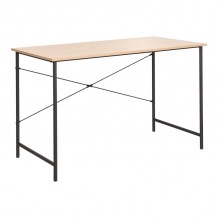 Γραφείο εργασίας Senzia pakoworld σε φυσική απόχρωση με μαύρο μέταλλο 120x60x75εκ c500276