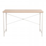 Γραφείο εργασίας Senzia pakoworld σε φυσική απόχρωση με λευκό μέταλλο 120x60x75εκ c500278