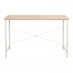 Γραφείο εργασίας Senzia pakoworld σε φυσική απόχρωση με λευκό μέταλλο 120x60x75εκ c500278