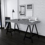 CAVALLETTO ΓΡΑΦΕΙΟ CEMENT ΜΑΥΡΟ 140x75x74 c500288