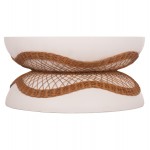 ΤΡΑΠΕΖΙ ΣΑΛΟΝΙΟΥ ANNA HM18157 02 FIBER CEMENT ΛΕΥΚΟ-ΦΥΣΙΚΟ RATTAN--Φ92x44 5Υεκ c500325