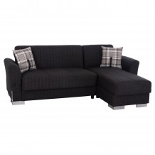 ΓΩΝΙΑΚΟΣ ΚΑΝΑΠΕΣ-ΚΡΕΒΑΤΙ ΜΕ ΑΠΟΘ ΧΩΡΟ BRONKO HM3291 01 ΑΝΘΡΑΚΙ ΥΦΑΣΜΑ 218x138x77Y c500326