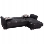 ΓΩΝΙΑΚΟΣ ΚΑΝΑΠΕΣ-ΚΡΕΒΑΤΙ ΜΕ ΑΠΟΘ ΧΩΡΟ BRONKO HM3291 01 ΑΝΘΡΑΚΙ ΥΦΑΣΜΑ 218x138x77Y c500326