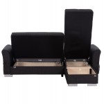 ΓΩΝΙΑΚΟΣ ΚΑΝΑΠΕΣ-ΚΡΕΒΑΤΙ ΜΕ ΑΠΟΘ ΧΩΡΟ BRONKO HM3291 01 ΑΝΘΡΑΚΙ ΥΦΑΣΜΑ 218x138x77Y c500326