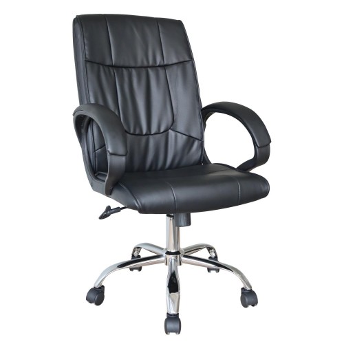 Καρέκλα Γραφείου Διευθυντή TUR Μαύρο PVC 50x69x118 5cm c500344