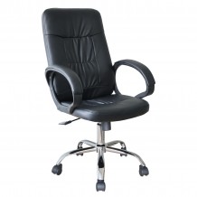 Καρέκλα Γραφείου Διευθυντή IOULIA Μαύρο PVC 64x55x120cm c500347