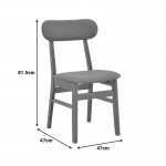 Καρέκλα Gaborn pakoworld σε γκρι απόχρωση 47x47x81 5εκ SET 2τμχ c500356