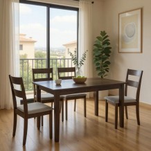 Tραπεζαρία επεκτεινόμενη Mabor-Dallan pakoworld ξύλο σε καρυδί απόχρωση 120-150x80x73 8εκ c500357