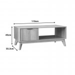 Τραπέζι σαλονιού Hamea pakoworld mdf σε φυσική απόχρωση 110x55 2x45εκ c500367