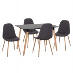 ΣΕΤ ΤΡΑΠΕΖΑΡΙΑΣ 5ΤΜΧ MINARDO HM21179 MDF TOP ΣΕ ΜΑΥΡΟ--ΣΚΟΥΡΟ ΓΚΡΙ ΥΦΑΣΜΑ c500379