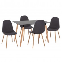 ΣΕΤ ΤΡΑΠΕΖΑΡΙΑΣ 5ΤΜΧ MINARDO HM21179 MDF TOP ΣΕ ΜΑΥΡΟ--ΣΚΟΥΡΟ ΓΚΡΙ ΥΦΑΣΜΑ c500379