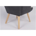 Πολυθρόνα ArteLibre BRIAR Κίτρινο Μπλε Patchwork Ύφασμα Ξύλο 73x69x96cm c500388