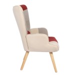 Πολυθρόνα ArteLibre BRIAR Μπορντό Γκρι Patchwork Ύφασμα Ξύλο 73x69x96cm c500389