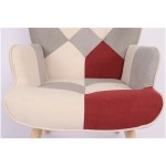 Πολυθρόνα ArteLibre BRIAR Μπορντό Γκρι Patchwork Ύφασμα Ξύλο 73x69x96cm c500389