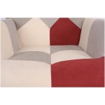 Πολυθρόνα ArteLibre BRIAR Μπορντό Γκρι Patchwork Ύφασμα Ξύλο 73x69x96cm c500389