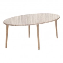 Τραπέζι σαλονιού Barton pakoworld επιφάνεια σε φυσική απόχρωση με καρυδί πόδι 90x45x40εκ c500391