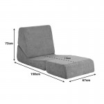 Πολυθρόνα-Κρεβάτι Ferderina pakoworld ύφασμα σε ανθρακί απόχρωση 90x76x65εκ c500393