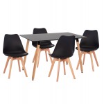ΣΕΤ ΤΡΑΠΕΖΑΡΙΑΣ 5ΤΜΧ VEGAS HM21185 MDF TOP ΣΕ ΜΑΥΡΟ--ΠΟΔΙΑ ΟΞΙΑΣ c500394