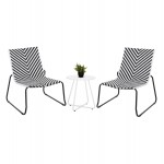 ΣΕΤ LOUNGE 3TMX ΕΞ ΧΩΡΟΥ PONY HM21193 02 ΜΕΤΑΛΛΟ ΚΑΙ ΣΥΝΘ RATTAN ΣΕ ΛΕΥΚΟ-ΜΑΥΡΟ c500398