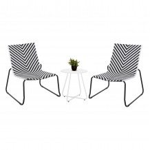 ΣΕΤ LOUNGE 3TMX ΕΞ ΧΩΡΟΥ PONY HM21193 02 ΜΕΤΑΛΛΟ ΚΑΙ ΣΥΝΘ RATTAN ΣΕ ΛΕΥΚΟ-ΜΑΥΡΟ c500398