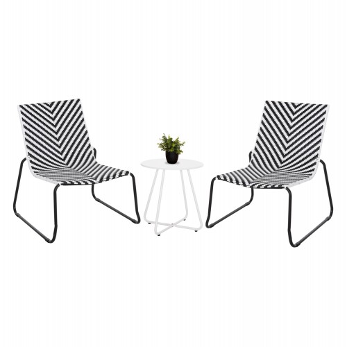 ΣΕΤ LOUNGE 3TMX ΕΞ ΧΩΡΟΥ PONY HM21193 02 ΜΕΤΑΛΛΟ ΚΑΙ ΣΥΝΘ RATTAN ΣΕ ΛΕΥΚΟ-ΜΑΥΡΟ c500398