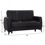 ΚΑΝΑΠΕΣ ΚΡΕΒΑΤΙ ΜΕ ΑΠΟΘ ΧΩΡΟ ΔΙΘΕΣΙΟΣ NIKKO HM3293 11 ΜΑΥΡΟ PU 144x75x84Υεκ c500427