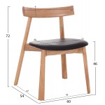 KΑΡΕΚΛΑ ΤΡΑΠΕΖΑΡΙΑΣ SEKAN HM18245 04 RUBBERWOOD-ΜΑΥΡΟ PU 60x54x72Υεκ SET 2τμχ c500428