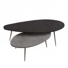 Τραπέζι σαλονιού Monty pakoworld 2 τεμ σε απόχρωση σε μαύρο-γκρι απόχρωση 116x46x46εκ c500475